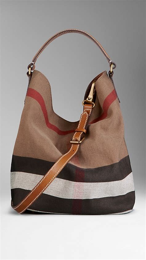 burberry check hobo bag